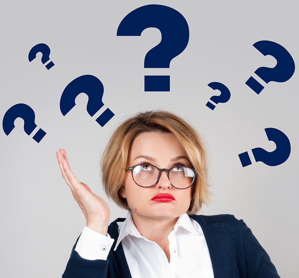 woman with question marks