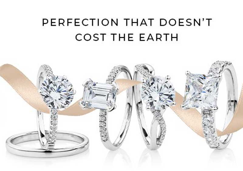 Shining diamond rings on display.